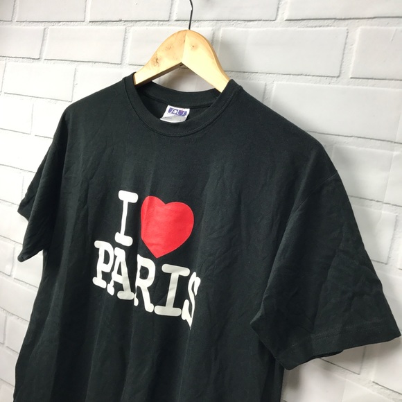 I ❤️ Paris Tee Shirt Black Red - Picture 3 of 6